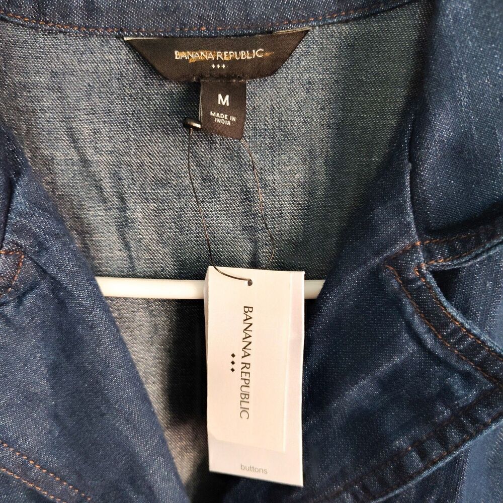 New Banana Republic Denim‎ Tailored Jumpsuit Medium Dark Blue Long Sleeve NWT - Picture 8 of 15